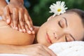 Woman At Health Spa Having Relaxing Massage Royalty Free Stock Photo