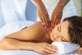 Woman At Health Spa Having Relaxing Outdoor Massage Royalty Free Stock Photo