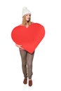 Woman with heart banner Royalty Free Stock Photo