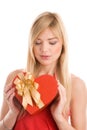 Woman with heart gift