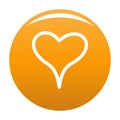Woman heart icon vector orange