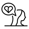 Woman heartbrake icon, outline style Royalty Free Stock Photo