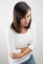 Woman heaving belly ache Royalty Free Stock Photo