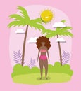 Woman hello summer holiday design