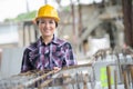 Woman with helmet and tools construction Royalty Free Stock Photo