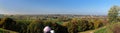 Woman And Her Child Enjoying The Panorama View From Mount Saint Peter To The Cityscape Of Maastricht Netherlands On A Beautiful Su Royalty Free Stock Photo