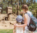 Family visiting zoo. Royalty Free Stock Photo