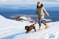 Woman with her dog Royalty Free Stock Photo