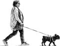 Woman and her dog Royalty Free Stock Photo