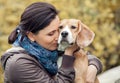Woman and her favorite dog portrait Royalty Free Stock Photo