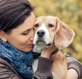 Woman and her favorite dog portrait Royalty Free Stock Photo