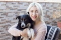 Woman and her favorite dog portrait Royalty Free Stock Photo