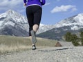 Woman in her fifties running in Montana Royalty Free Stock Photo