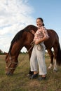 Woman with her horse Royalty Free Stock Photo