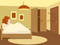 Woman hides her lover in the wardrobe vector