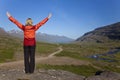 Woman Hiker In The Berufjordur Valley Iceland