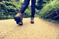 Woman hiker legs hiking Royalty Free Stock Photo