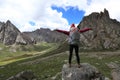 woman hiker on mountain top