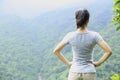 Woman hiker mountain top Royalty Free Stock Photo