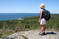 Woman Hiking Above Lake Superior