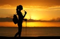 Woman Hiking At Beach