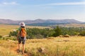 Woman hiking in the Elk Mountain Trail of the Wichita Mountains National Wildlife Refuge