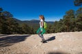 Woman hiking in Guadarrama mountain