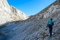 Hochschwab - A woman hiking in the Alps