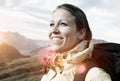 Woman Hiking Mountains New Zealand Concept