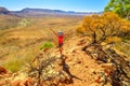 Woman hiking Ormiston Pound Walk Royalty Free Stock Photo