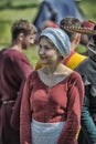 Woman in historical clothing at the Festival of the historical reconstruction of the Middle Ages