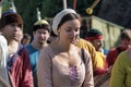 Woman in historical clothing at the Festival of the historical reconstruction of the Middle Ages