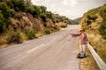 Woman hitchhiker