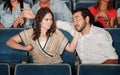 Woman Hits Man in Theater Royalty Free Stock Photo