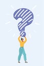 Woman hold question mark Royalty Free Stock Photo