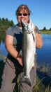 Woman Holding Alaska Silver Salmon