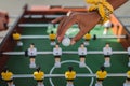 Woman holding ball for table football Royalty Free Stock Photo