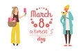 Ladies International Holiday, Womens Day Vector