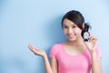 Woman holding blood glucose meter