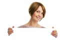 Woman holding board Royalty Free Stock Photo