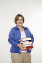 Woman holding books. Royalty Free Stock Photo
