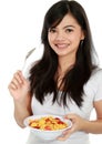 Woman holding a bowl of cereal Royalty Free Stock Photo