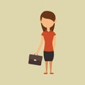 Woman holding briefcase. Vector illustration decorative design Royalty Free Stock Photo