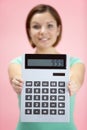 Woman Holding Calculator Royalty Free Stock Photo