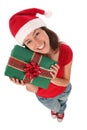 Woman holding christmas gift Royalty Free Stock Photo