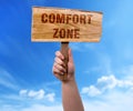 Comfort zone wooden sign Royalty Free Stock Photo