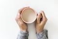 Woman holding a cup of milk Royalty Free Stock Photo