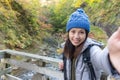 Woman holding digital camera to take photo Royalty Free Stock Photo