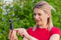 Woman holding DJI Osmo Camera