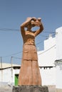 Woman Holding Fish, Fuerteventura, Spain, editorial